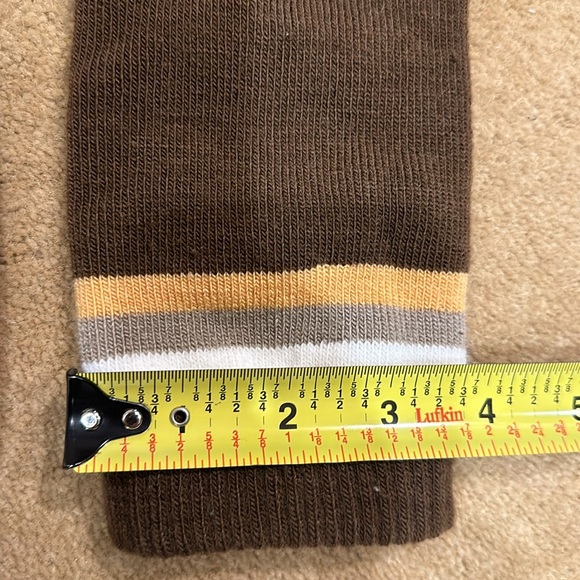 FIVE FINGER TOE SOCKS - BROWN WITH GOLD, TAN AND CREAM STRIPES - Picture 6 of 6